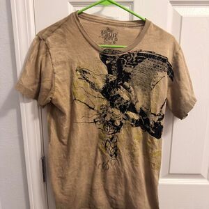 Point-zero Men's Tan and Brown T-shirt